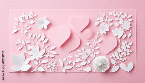 Minimalist pink valentine card design perfect for celebrating love paper art environment unique perspective creative concept