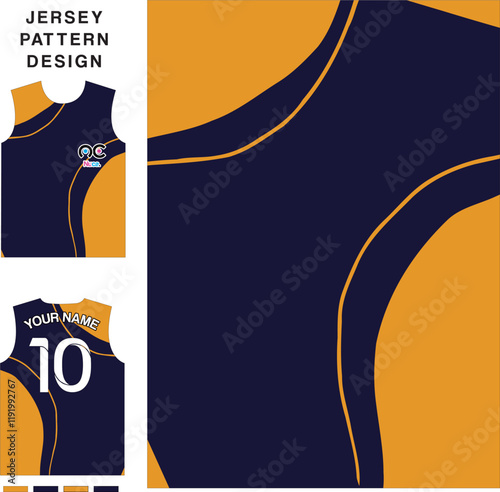 Abstract concept vector jersey pattern template for printing or sublimation sports uniforms football, volleyball, basketball, e-sports, cycling and fishing. Pattern jersey printing.