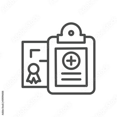 medical certificate line icon vector design good for web or mobile app