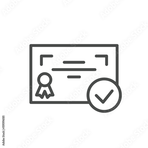 original license line icon vector design good for web or mobile app