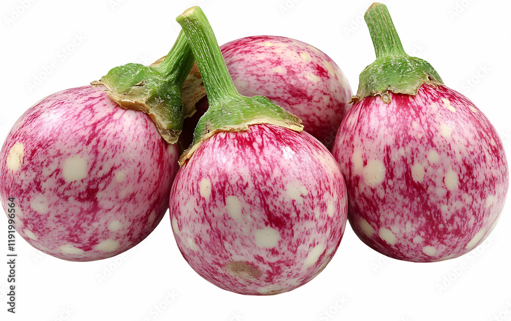 Pink eggplants studio shot, white background, food Pink eggplants studio shot, white background, food