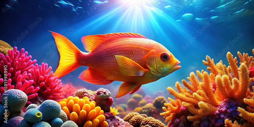 Obraz premium Stunning Coral Reef Fish: Underwater Paradise - Diving & Snorkeling
