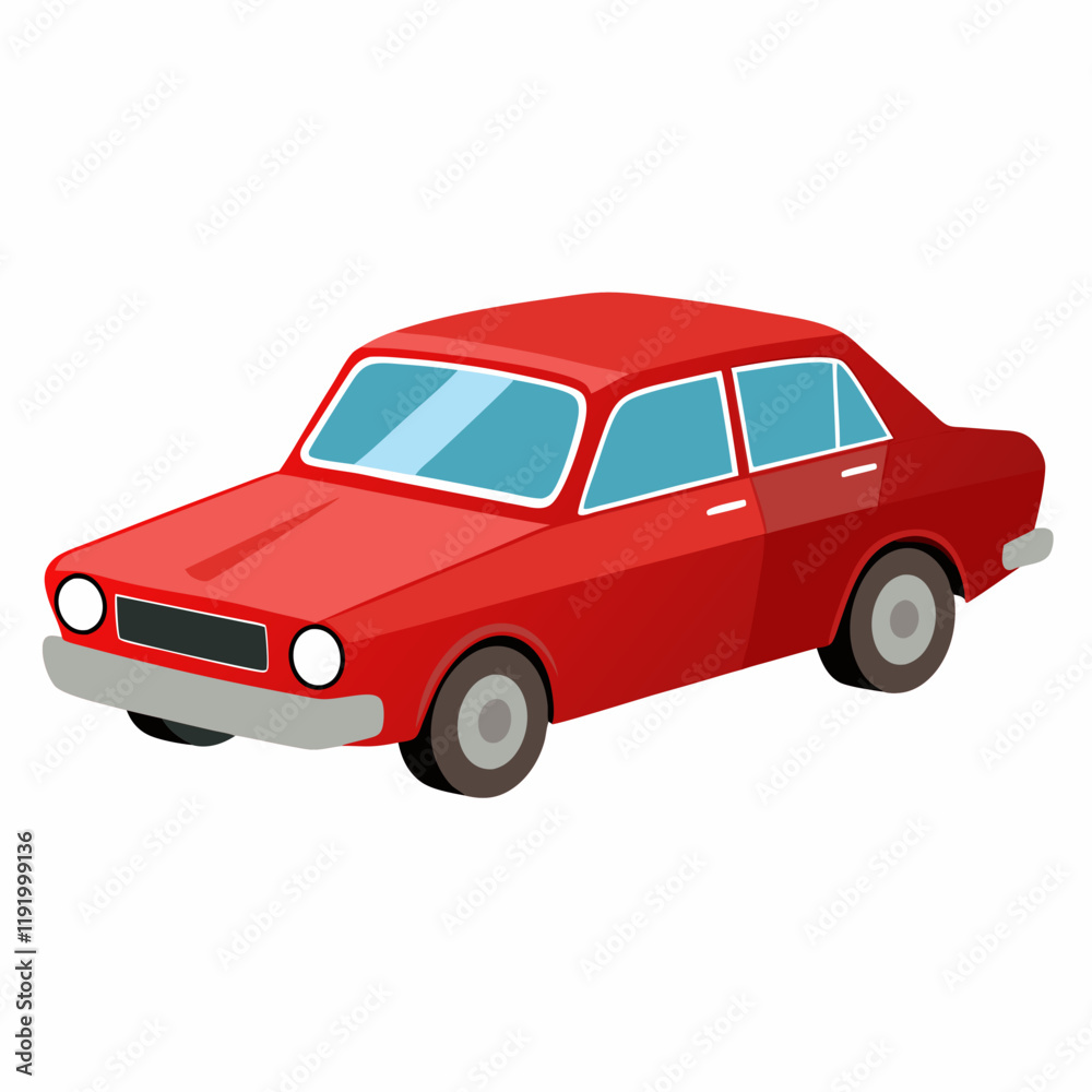 A stylized red car illustration on a simple background. A stylized red car illustration on a simple background.