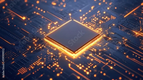 Electronic circuit board. Technology and innovation concept. Data processing hardware.