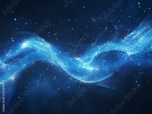 A blue and white wave with a lot of white specks