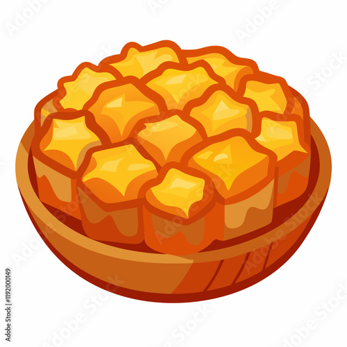 A close-up of a golden, textured waffle with a crispy appearance.
