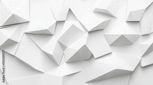 Abstract White 3D Geometric Polygonal Background Texture