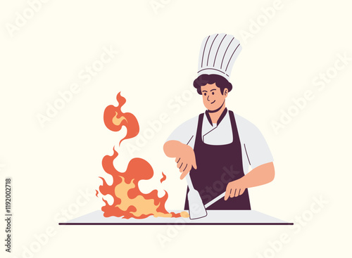 Illustration of an Cooking & Food Teppanyaki Stove Illustration