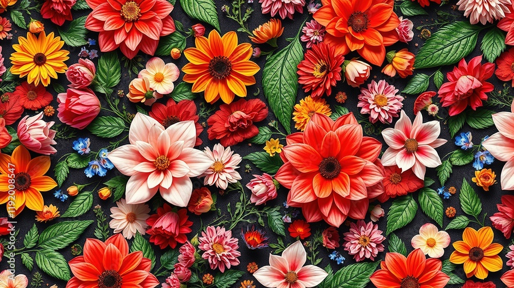 Floral Pattern Set - Bright Bold Design, High-Quality Prints Floral Pattern Set - Bright Bold Design, High-Quality Prints
