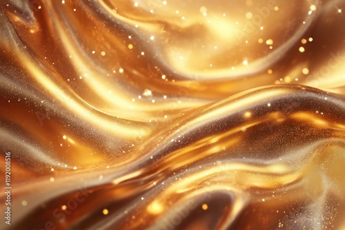 Golden fabric with glittering texture. Perfect for luxury, elegance, or wealth concepts. photo