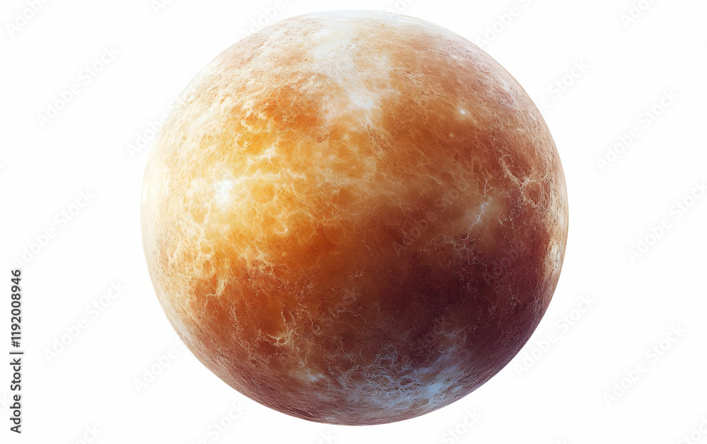 Fototapeta premium Fiery planet, space, isolated, background, science fiction, illustration