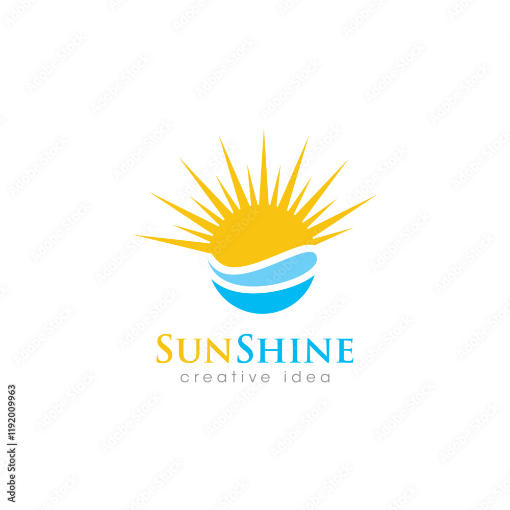Obraz premium Creative Sun Concept Logo Design Template