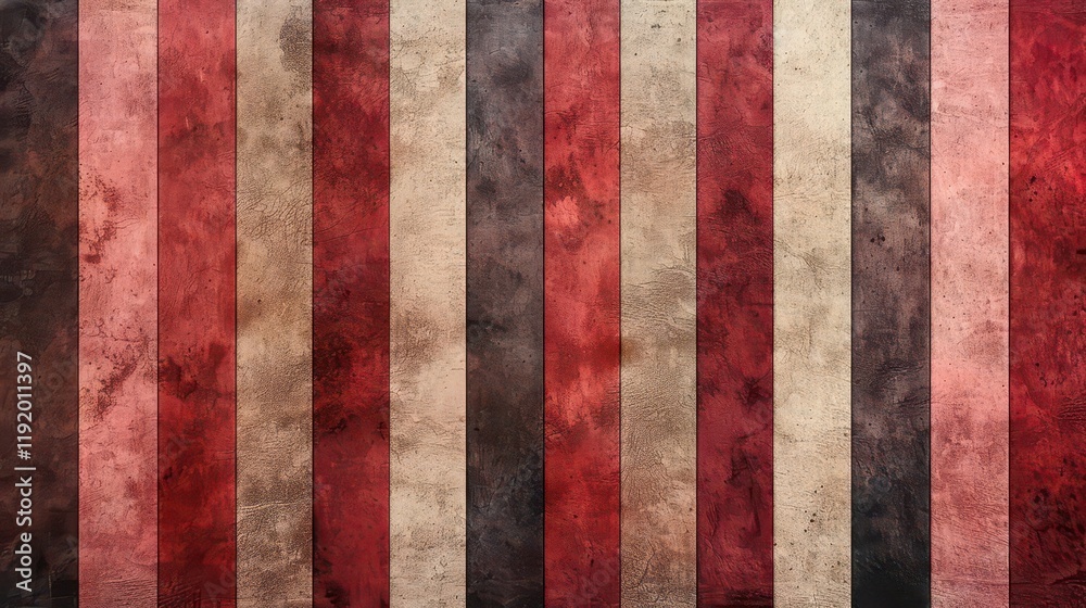 Abstract textured background with vertical stripes in various shades of red and beige. Abstract textured background with vertical stripes in various shades of red and beige.