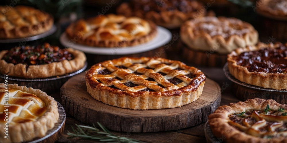Pies on table Pies on table