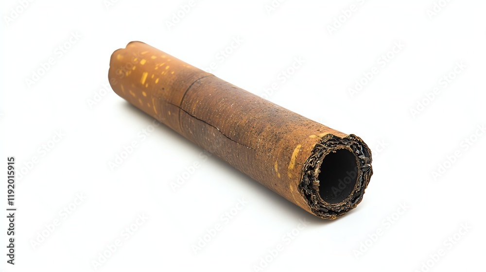 Old rolled parchment paper on white isolated background Old rolled parchment paper on white isolated background