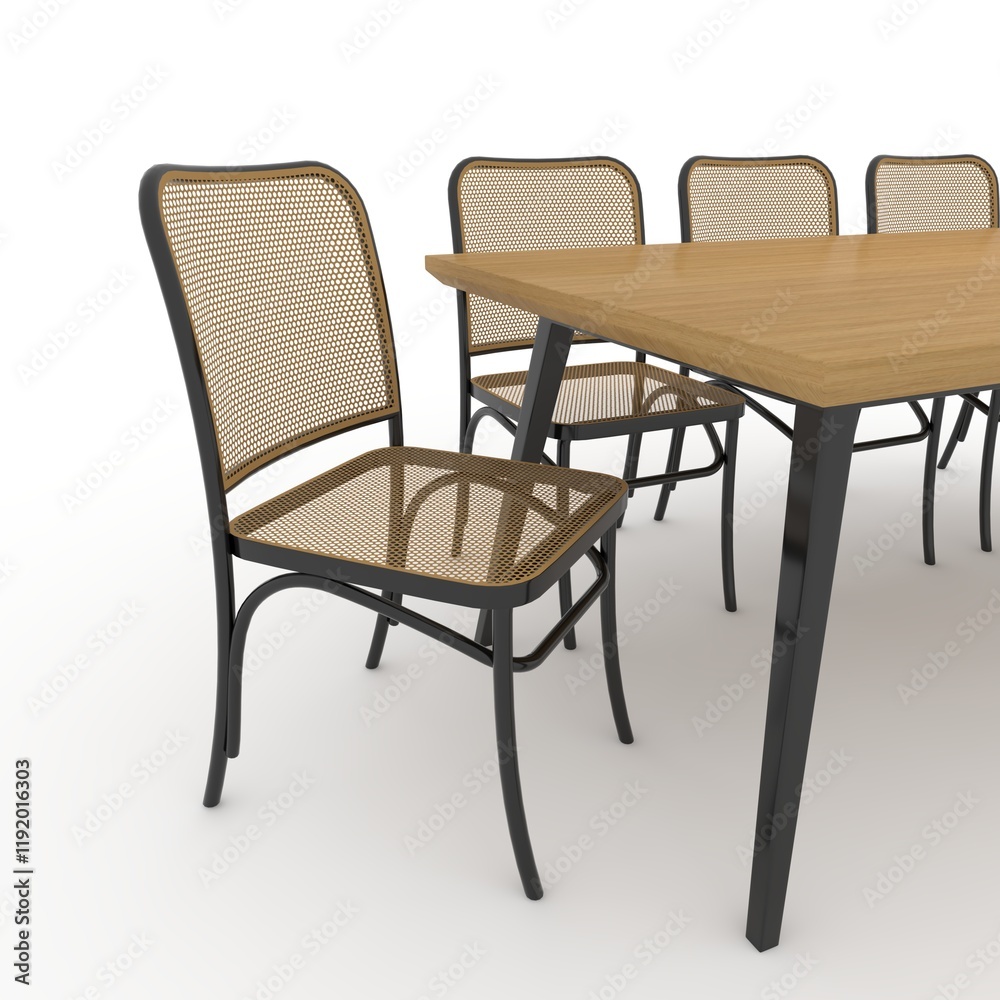 3d render Dining Set design element. Furniture Collection 3d render Dining Set design element. Furniture Collection