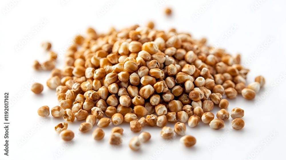 close-up of raw corn seeds on a white background.ai generative close-up of raw corn seeds on a white background.ai generative