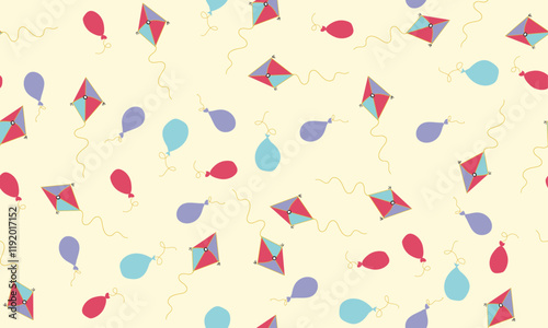 Colorful Kites and Balloons Flying High in the Sky