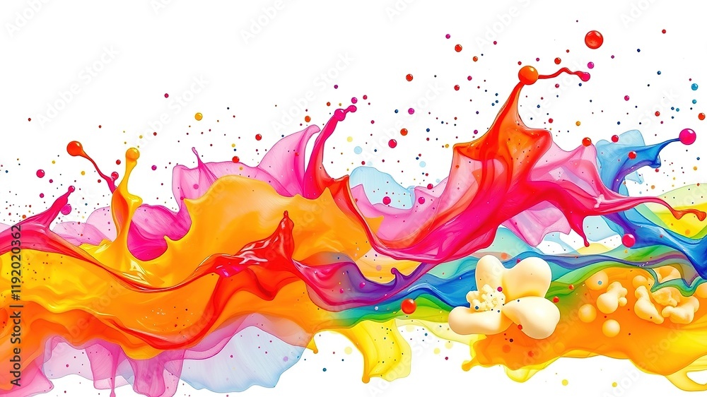 Watercolor Rainbow Splashes - Abstract Art Watercolor Rainbow Splashes - Abstract Art