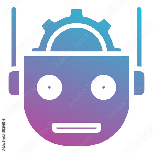 robot setting icon element for design