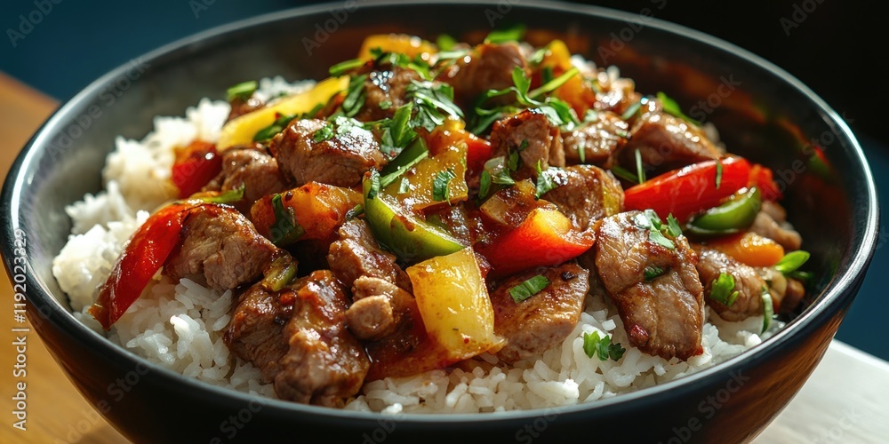 Rice Bowl with Meat and Vegetables Rice Bowl with Meat and Vegetables