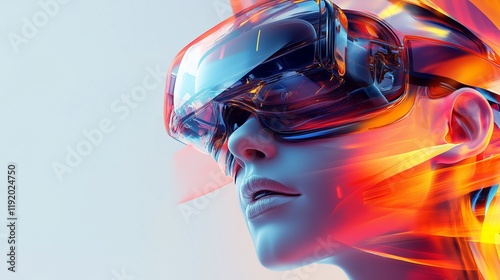 Virtual reality abstract isolated on white background for modern designs