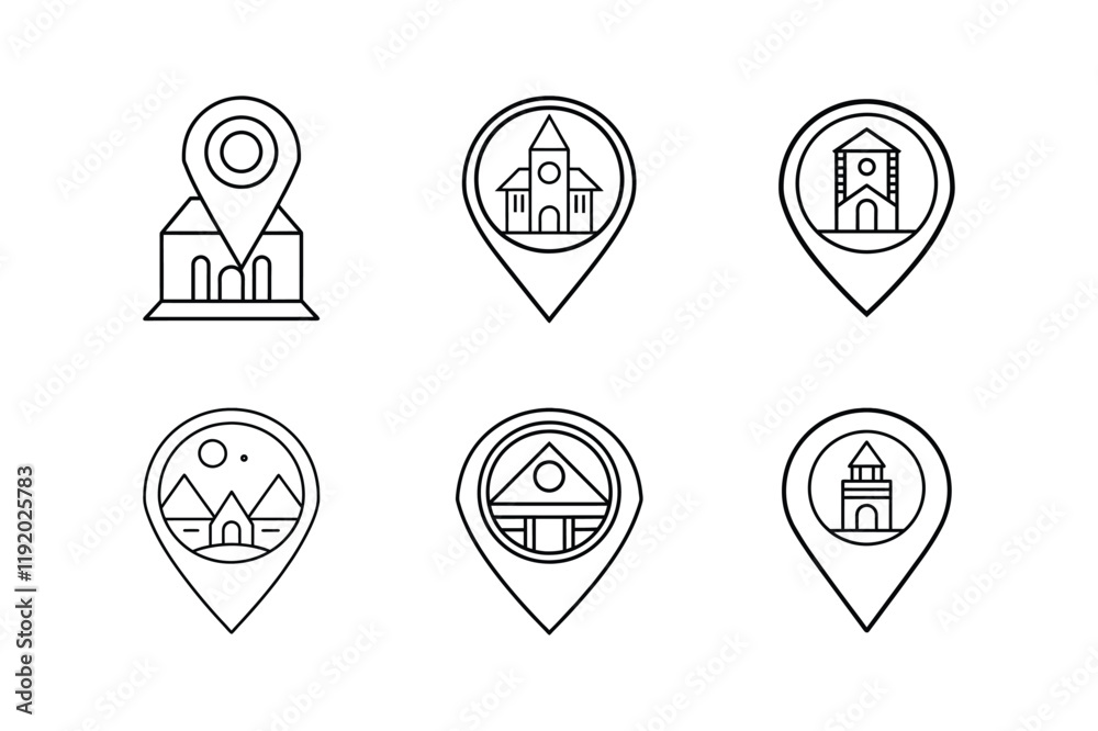 location line art vector illustration location line art vector illustration