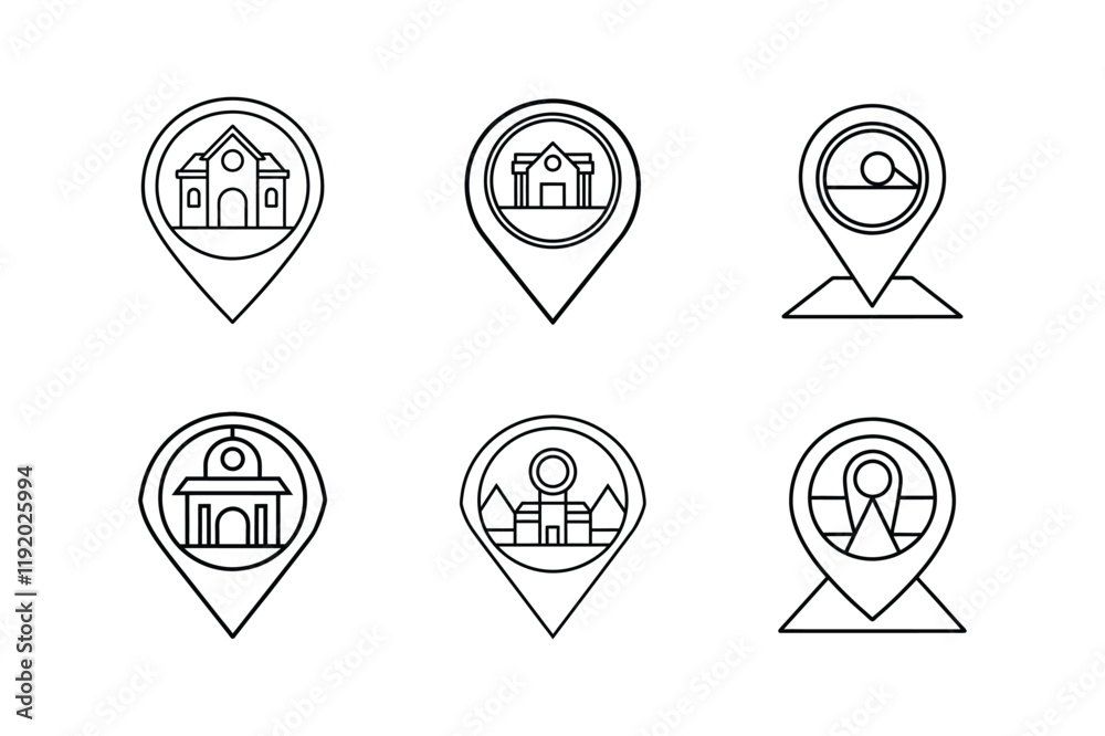 location icon line art vector illustration location icon line art vector illustration