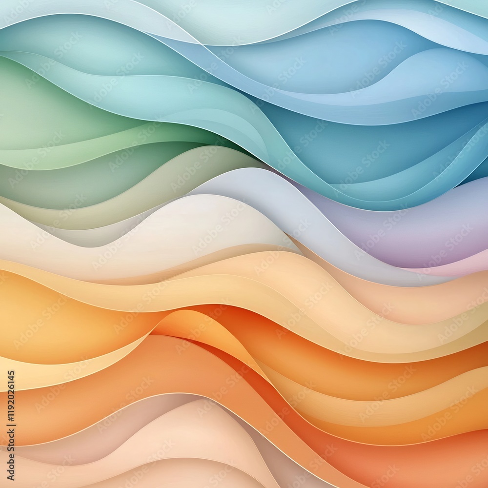 Obraz premium Minimalist pastel gradient abstract textured background with a clean contemporary aesthetic visually soothing and serene featuring a mid century modern influence in a minimal studio setting