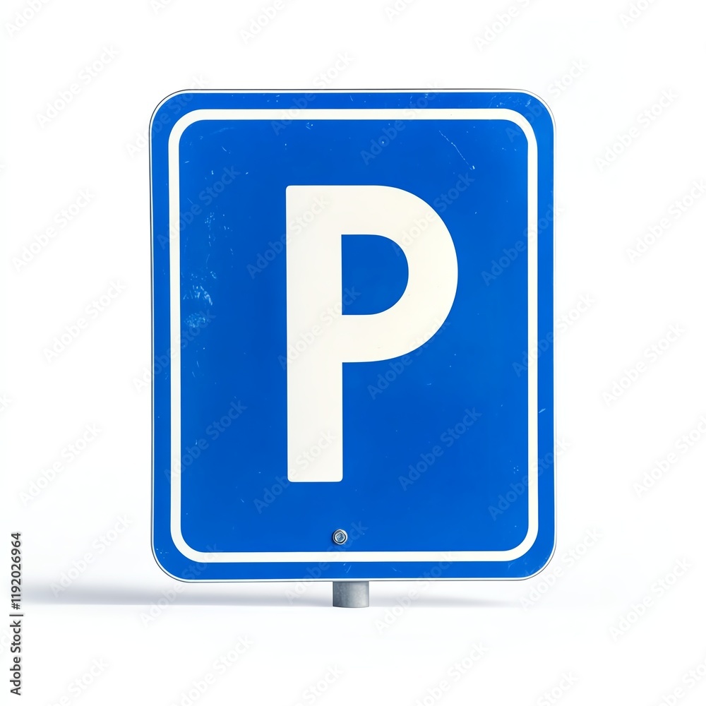 Parking sign on a white isolated background Parking sign on a white isolated background