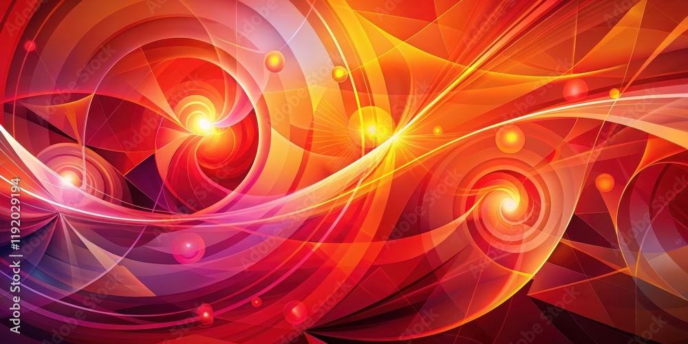 Vibrant abstract background with swirling red hues and geometric shapes, illustration, background, illustration Vibrant abstract background with swirling red hues and geometric shapes, illustration, background, illustration