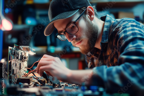 computer engineer at work photo