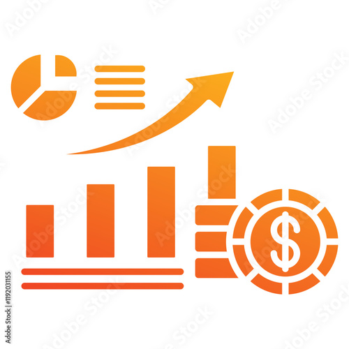 profit growth icon element for design
