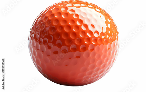 Orange golf ball studio shot, white background