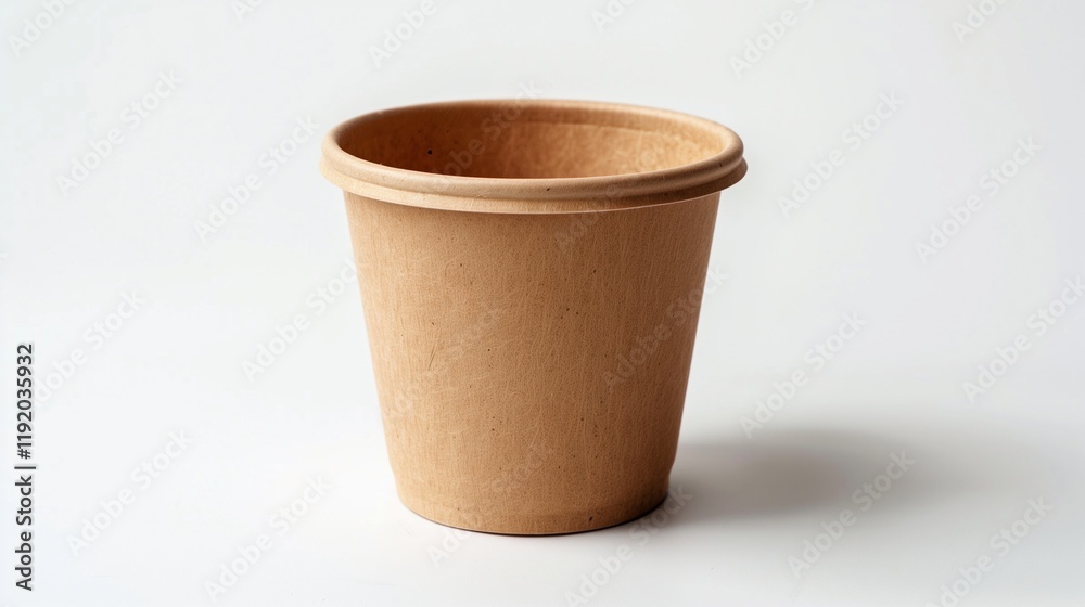 A disposable food container made from biodegradable sugarcane fiber, displayed on white. A disposable food container made from biodegradable sugarcane fiber, displayed on white.