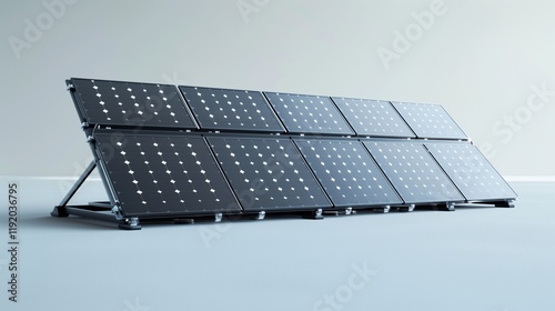 A foldable solar panel kit for outdoor energy needs, displayed on a white surface.