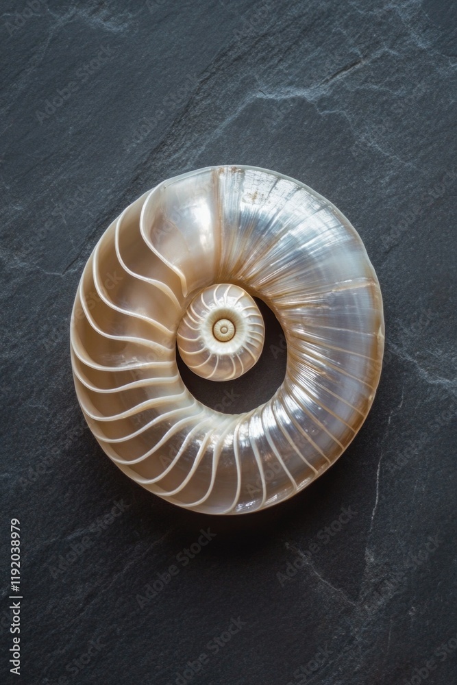 Obraz premium Shell Shaped Object on Black Surface