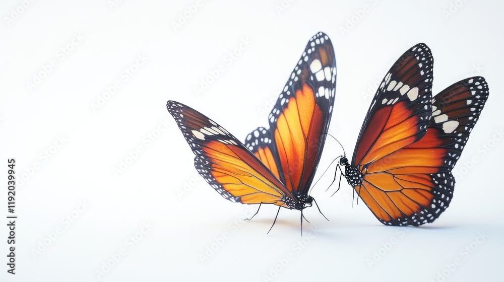 Obraz premium Butterflies on white surface