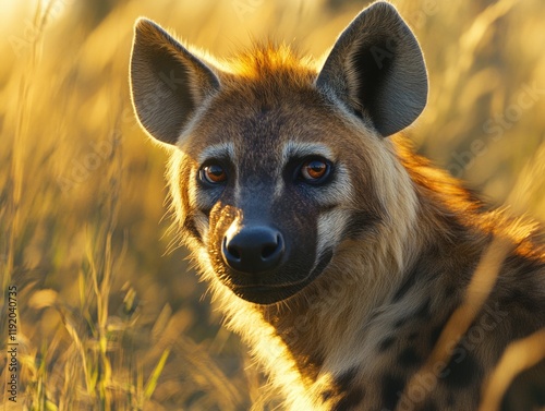 Hyena in Tall Grass