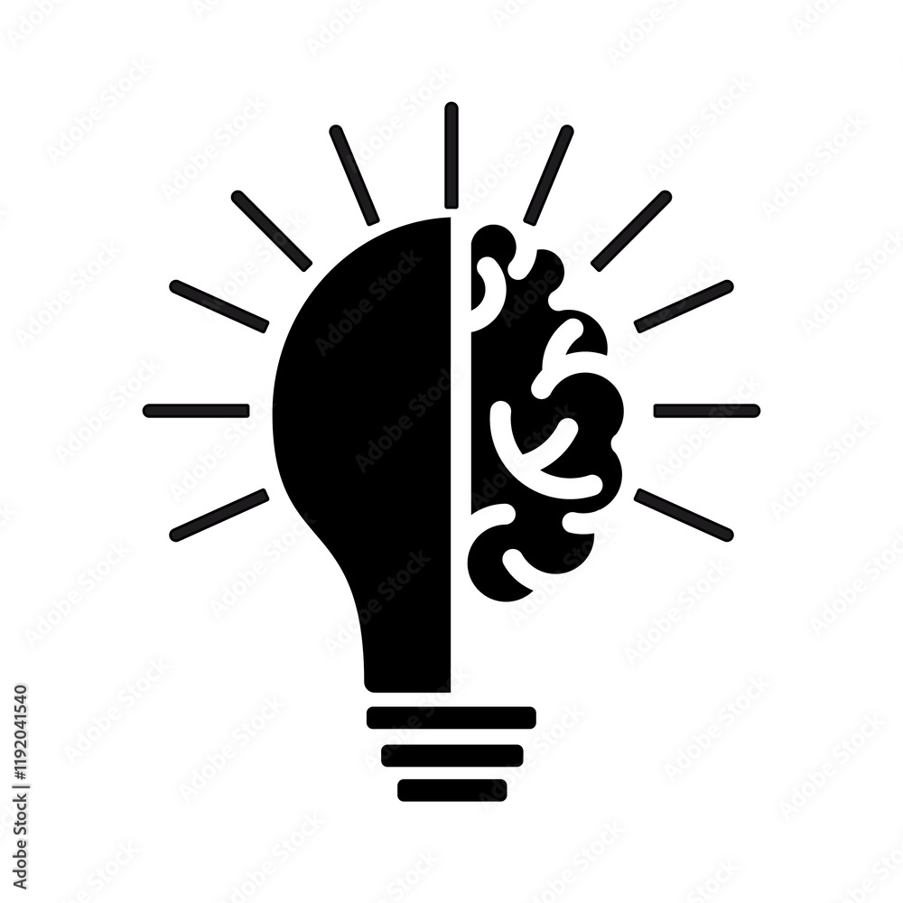 brain combination lamp illustration brain combination lamp illustration