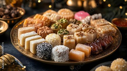 Photo Middle Eastern Dessert Platter Variety of Sweets and Treats photo