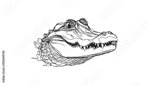 crocodile head isolated on white