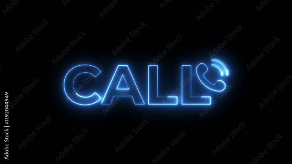 Call sign text on digital technology blue neon motion graphic loop animation style Call sign text on digital technology blue neon motion graphic loop animation style