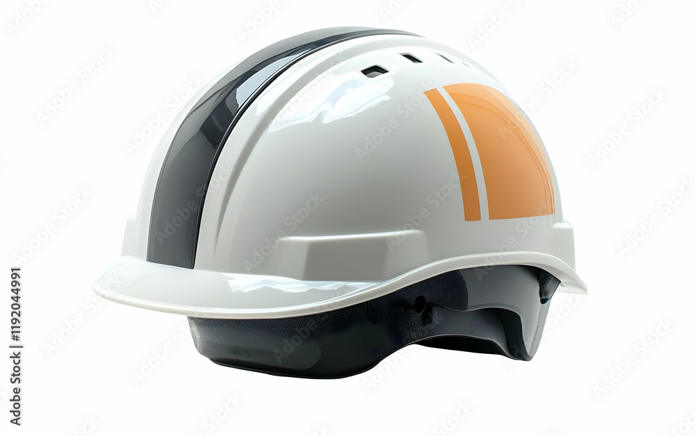 Fototapeta premium White hard hat, studio shot, safety, construction