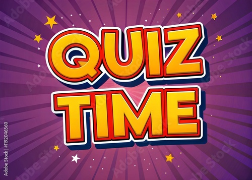 Wallpaper Mural "Quiz Time" 3D Cartoon Text Effect Premium Vector Template Torontodigital.ca