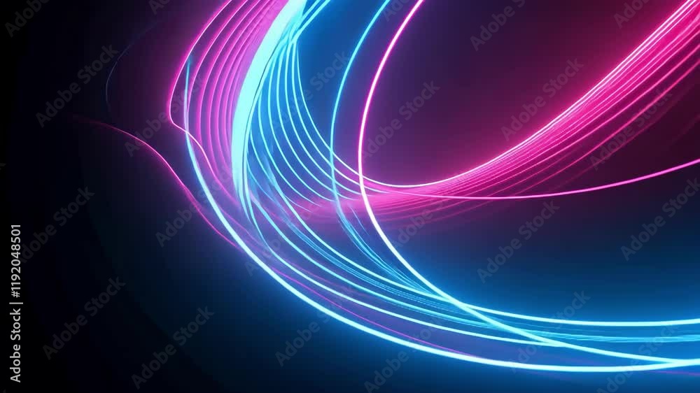 Abstract digital animation featuring glowing waves in vibrant colors, conveying energy and modern artistic aesthetics Abstract digital animation featuring glowing waves in vibrant colors, conveying energy and modern artistic aesthetics