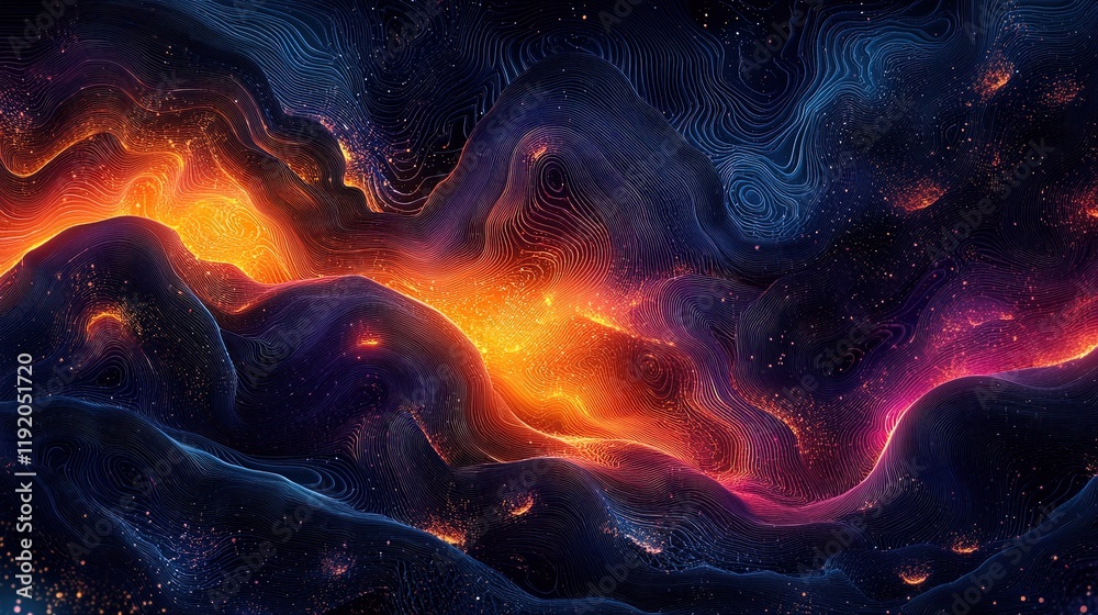 Fototapeta premium Futuristic abstract map-inspired background with glowing details and intricate patterns