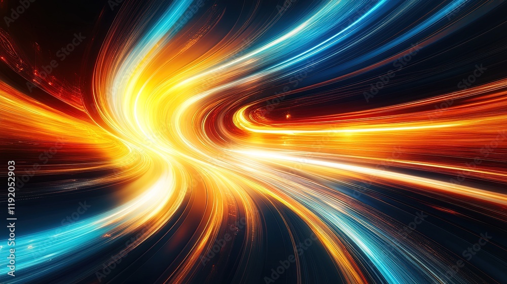 Obraz premium Futuristic abstract exploration background with bold glowing lines and vivid colors