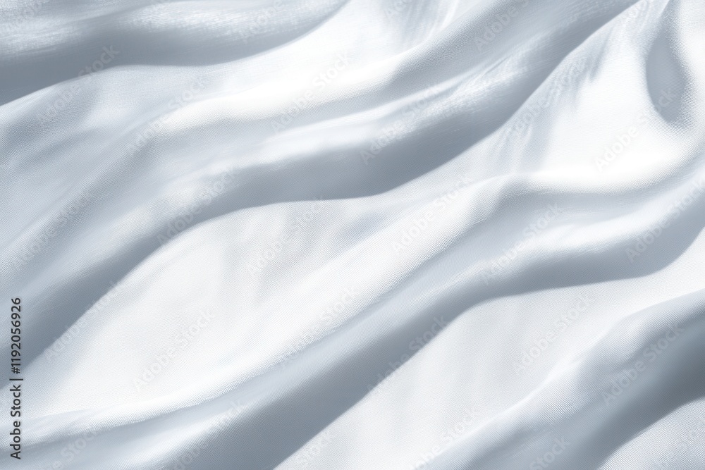 Fototapeta premium Draped White Fabric Showing Soft Waves and Texture