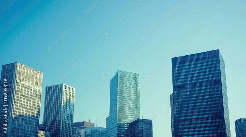 A minimalist urban skyline with simple geometric shapes. A minimalist urban skyline with simple geometric shapes.